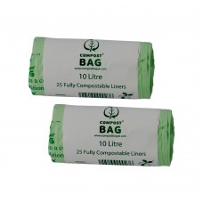 10 Litre x 50 CompostBag Compostable Biodegradable Food Waste Caddy Bin Liner Bags (10L)