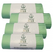 25 Litre x 100 CompostBag Compostable Biodegradable Kerbside Food Waste Caddy Bin Liner Bags (25L)