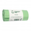 50 Litre x 25 CompostBag Compostable Biodegradable Food Waste Caddy Bin Liner Bags (50L)