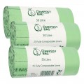 50 Litre x 75 CompostBag Compostable Biodegradable Food Waste Caddy Bin Liner Bags (50L)