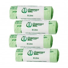 8 Litre x 100 CompostBag Compostable Biodegradable Food Waste Caddy Bin Liner Bags (8L)